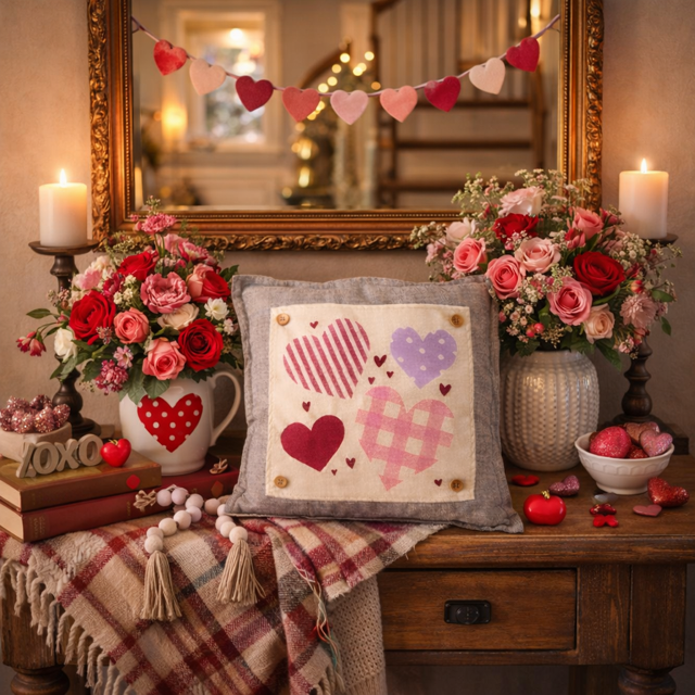 NEW! WINTER BUNDLE: 3 seasons + HOMESTEAD pillow: MERRY MERRY MERRY, SNOWMAN HEAD, HEARTS