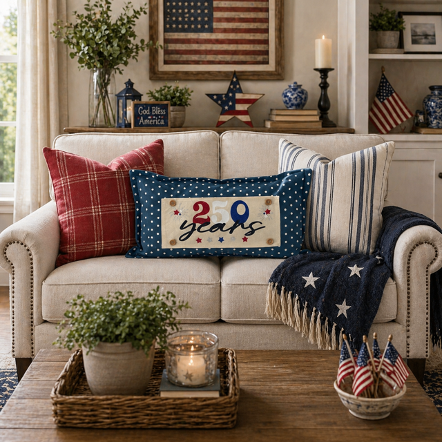 LIMITED TIME!! 250 YEARS GLITTER PANEL ONLY: RECTANGLE Summer BBQ American America Flag Old Glory Sparkly 250 YEARS