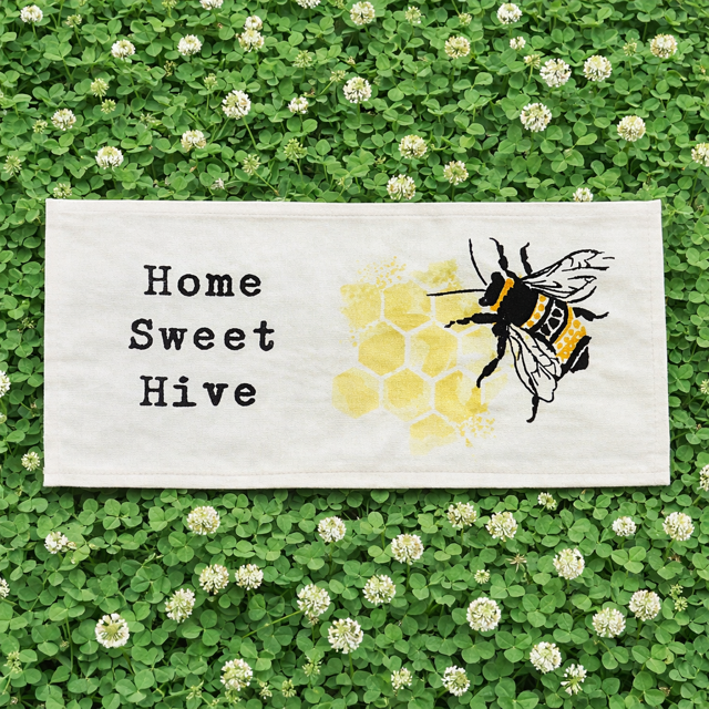 PANEL ONLY: RECTANGLE Boho Beehive Happy Mother's Day Summer, Spring; 1 BEE HOME SWEET HIVE