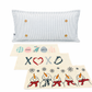 NEW! WINTER BUNDLE 26:  GRAY TICKING STRIPE pillow, SNOWMAN SCARVES, XOXO, PASTEL EGGS