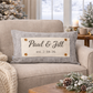 NEW! CUSTOM WINTER WEDDING BUNDLE 26:  3 seasons + CHARCOAL/GALVINIZED STRIPES pillow + custom last name panel & FLORAL BUNNIES / BE MY VALENTINE / DEER / CUSTOM LAST NAME PANEL