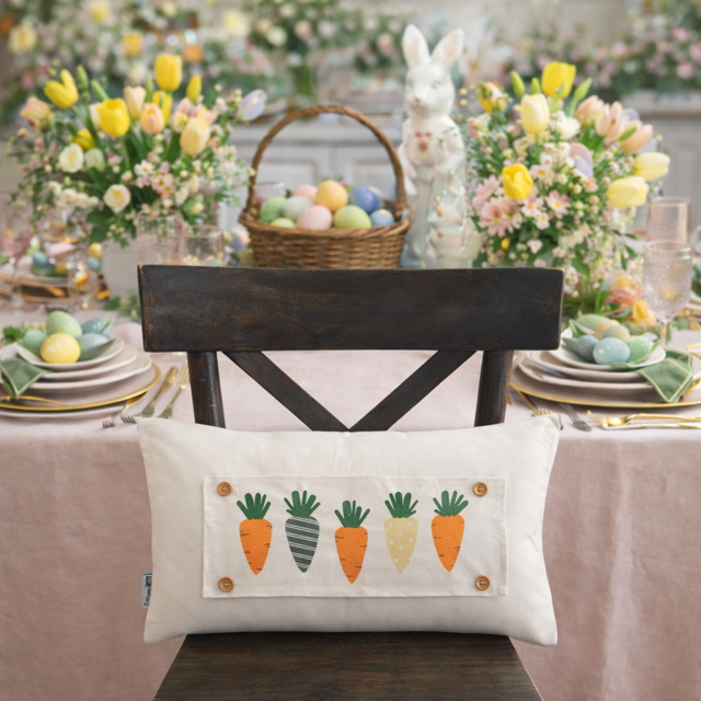 NEW! WINTER BUNDLE 26:  3 seasons + GINGHAM/BUFFALO CHECK pillow: SNOWMAN SCARVES / XOXO / CARROT PATCH