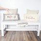 NEW! WINTER BUNDLE 26:  GRAY TICKING STRIPE pillow, SNOWMAN SCARVES, XOXO, PASTEL EGGS