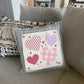 Square Holiday Panel:  Pure & Simple Aesthetic Classy Clean Boho Heart Cursive Honest Natural Love Winter, Valentine's, Hearts, Red, Purple, Pink, Polk-a-dot, Stripes, Gingham, Plaid: SQUARE HEARTS;