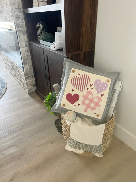 NEW! CUSTOM WINTER WEDDING BUNDLE:  3 seasons + SQUARE CHARCOAL pillow + custom last name panel LODGE, HEARTS, SPRING BOOT, CUSTOM LAST NAME PANEL