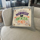 BUNDLE SET!  SAVE!  
Square Charcoal Gray Solid Pillow (comes with foam insert and these 3 panels in back pocket); Winter Spring Summer Fall Autumn:  HOCUS POCUS, PUMPKIN PATCH, STATIONWAGON