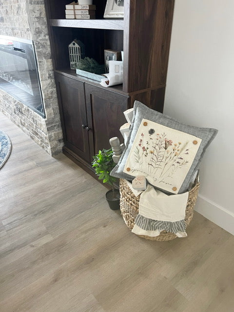 NEW! CUSTOM WINTER WEDDING BUNDLE:  3 seasons + SQUARE TICKING STRIPE pillow + custom last name panel: SKI BENCH, HEARTS, PRESSED FLOWERS, CUSTOM LAST NAME PANEL