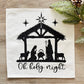 GLITTER PANEL ONLY: SQUARE Holiday PANEL: Christmas Nativity Joy Scene North Star Stable Gold Jesus Christ Savior is born Manger OH HOLY NIGHT