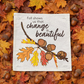 PANEL ONLY: SQUARE Fall, Autumn Thanksgiving Change Fall Leaf Leaves Tree Branch ACORNS