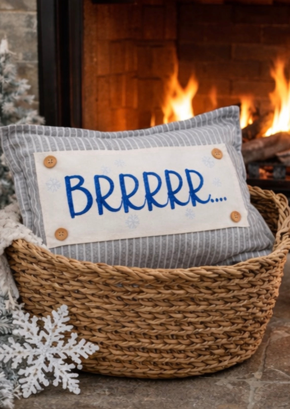 PILLOW ONLY (with fluffy insert): Galvinized Charcoal/Cream Farm Stripes: CREAM/ DARK CHARCOALSTRIPES PILLOW (with insert)