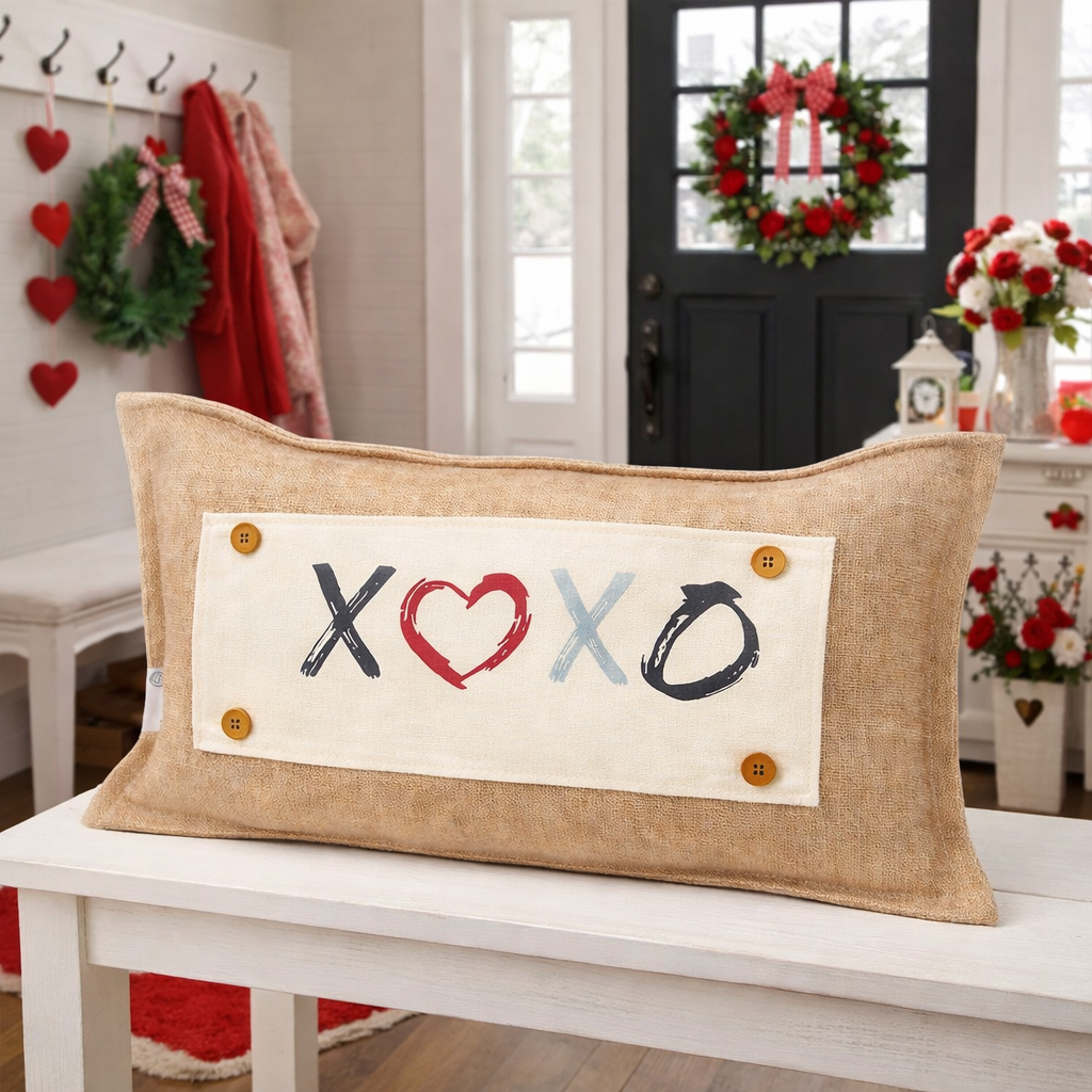 NEW! WINTER BUNDLE 26:  3 seasons +BURLAP pillow: LUCKY, XOXO, DEER