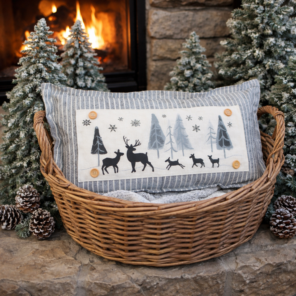 NEW! WINTER BUNDLE 26:  3 seasons +BURLAP pillow: LUCKY, XOXO, DEER