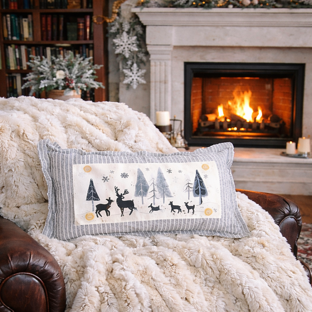 PILLOW ONLY (with fluffy insert): Galvinized Charcoal/Cream Farm Stripes: CREAM/ DARK CHARCOALSTRIPES PILLOW (with insert)