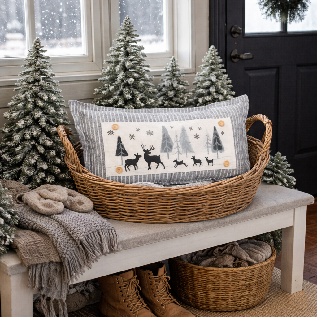 NEW! WINTER BUNDLE 26:  3 seasons +BURLAP pillow: LUCKY, XOXO, DEER