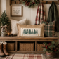PANEL ONLY: RECTANGLE Winter; Farm Fresh, Green, Nature, Peaceful, Vintage, Farmhouse ; EVERGREEN CHRISTMAS TREES