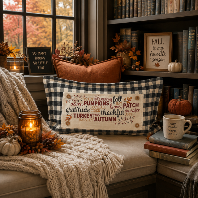 PANEL ONLY: RECTANGLE  Autumn Thanksgiving Pumpkins Cider Bless Gratitude Football FALL SUBWAY ART