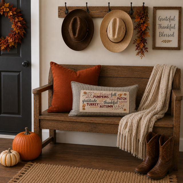 PANEL ONLY: RECTANGLE  Autumn Thanksgiving Pumpkins Cider Bless Gratitude Football FALL SUBWAY ART