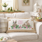 PANEL ONLY: RECTANGLE Spring Flowers Hop Chocolate Bunny Happy Easter Bunnies Garden; FLORAL RABBIT
