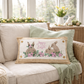 PANEL ONLY: RECTANGLE Spring Flowers Hop Chocolate Bunny Happy Easter Bunnies Garden; FLORAL RABBIT