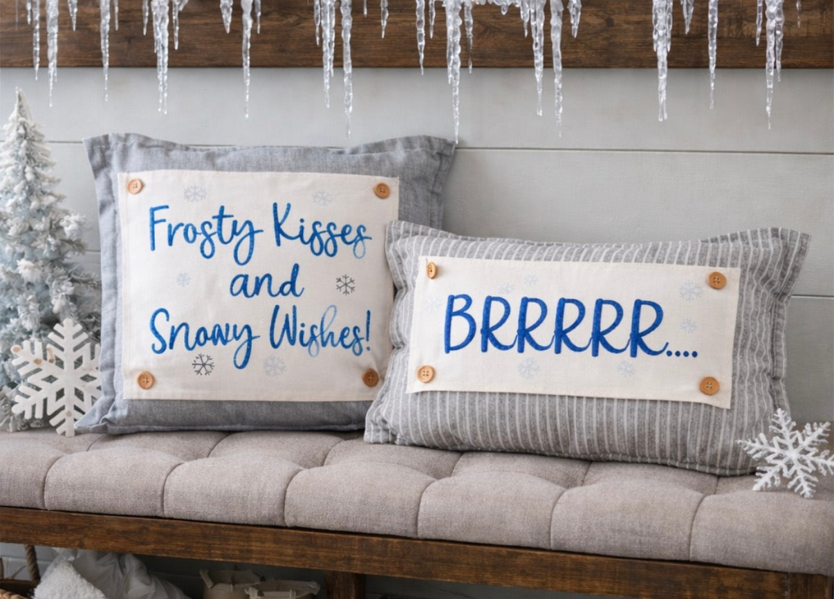 GLITTER PANEL ONLY: SQUARE Glitter Seasonal Panel: Winter Blue Ice Sparkle Twinkle Bling Glitz Confetti Christmas; FROSTY KISSES