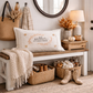 NEW! RECTANGLE SPRING/SUMMER/FALL BUNDLE:  3 seasons + BOHO REC. pillow: SPRING BIKE, OLD GLORY, GATHER TOGETHER