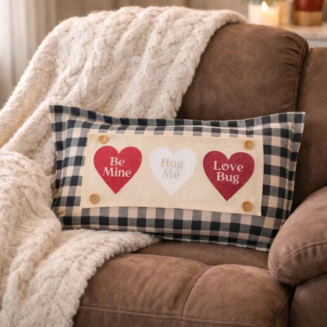 GLITTER PANEL ONLY:  RECTANGLE Glitter Holiday Panel: Winter, Valentines Cherry Pink, Love, Spouse, Partner; GLITTER CONVERSATION HEARTS