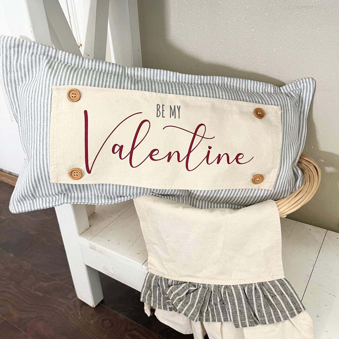 NEW! WINTER BUNDLE 26:  3 seasons + CHARCOAL/GALVINIZED STRIPES pillow, FLORAL BUNNIES / BE MY VALENTINE / DEER
