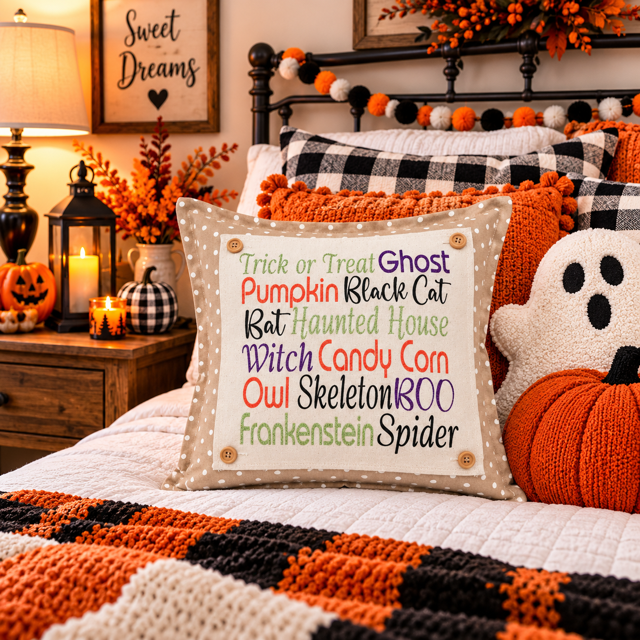 GLITTER PANEL ONLY: SQUARE Fall, Autumn, ghost, bat, black cat, GLITTER HALLOWEEN SUBWAY ART