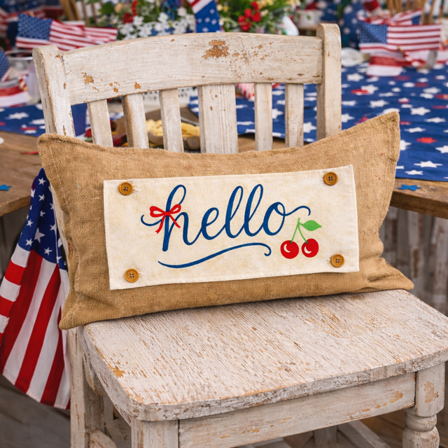 PANEL ONLY: RECTANGLE Neutral Spring, Summer, Garden Lover, Plants;  HELLO CHERRIES