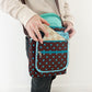 Gift for: Teen/College/Mom /Working Gal:  Briwn and Teal Turquoise Polka Dot Messanger bag purse