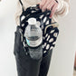 Gift for: Teen/College/Mom /Working Gal:  black Polka Dot Messanger bag purse