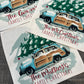 GLITTER CUSTOM PANEL ONLY: SQUARE Christmas Griswald Family Tradition Tree Cutting Snow Scene Winter Wonderland Vintage CUSTOM CHRISTMAS STATION WAGON