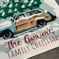 GLITTER CUSTOM PANEL ONLY: SQUARE Christmas Griswald Family Tradition Tree Cutting Snow Scene Winter Wonderland Vintage CUSTOM CHRISTMAS STATION WAGON
