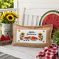 PANEL ONLY with Summer Snack Ideas:  RECTANGLE Hello Summer; Red Gingham Picnic Table WATERMELONS AND SUNFLOWERS with BOWS