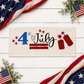 GLITTER PANEL ONLY: RECTANGLE Summer BBQ American America Flag Old Glory Sparkly 4TH OF JULY FIREWORKS