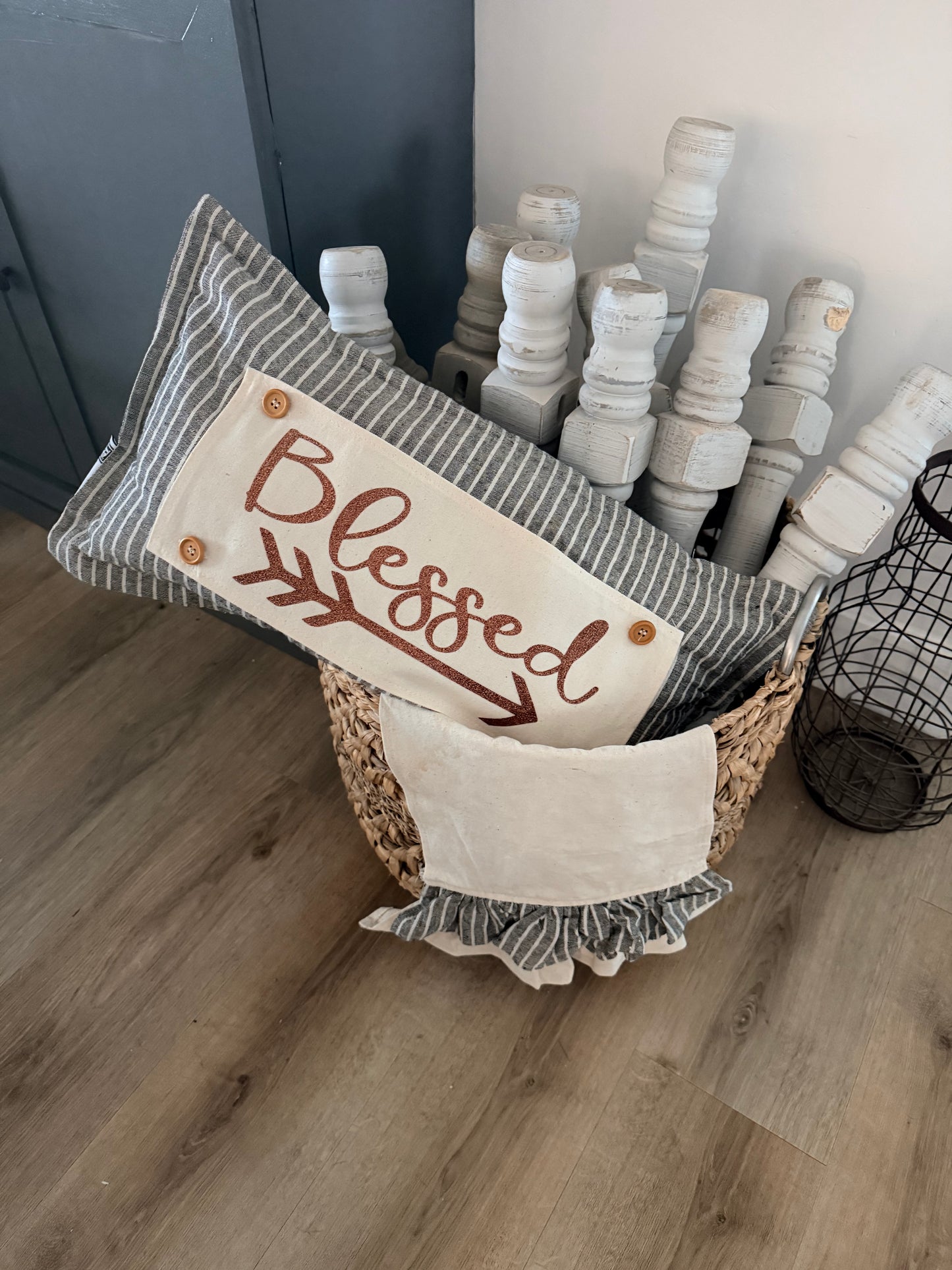 GLITTER PANEL ONLY: RECTANGLE Fall, Autumn; Thanksgiving BLESSED ARROW