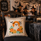 PANEL ONLY: SQUARE Holiday Panel: Fall, Autumn Halloween October GHOST COSTUME in PUMPKIN PATCH