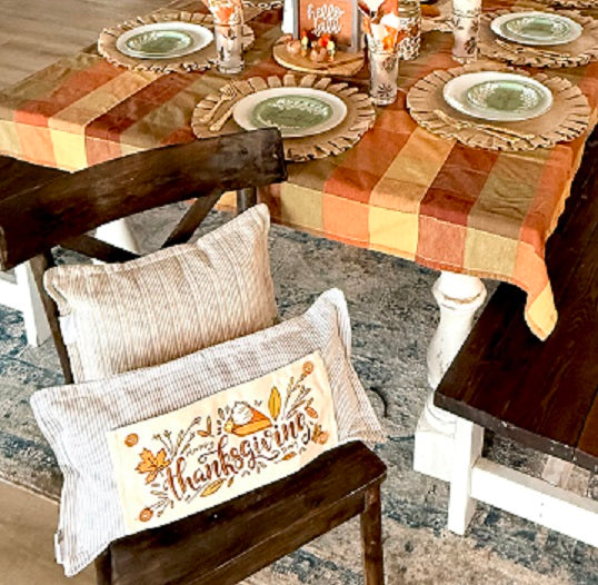 PANEL ONLY: RECTANGLE Autumn Fall Leaf Leaves November Thanksgiving Day Dessert; PUMPKIN PIE