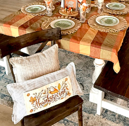 PANEL ONLY: RECTANGLE Autumn Fall Leaf Leaves November Thanksgiving Day Dessert; PUMPKIN PIE