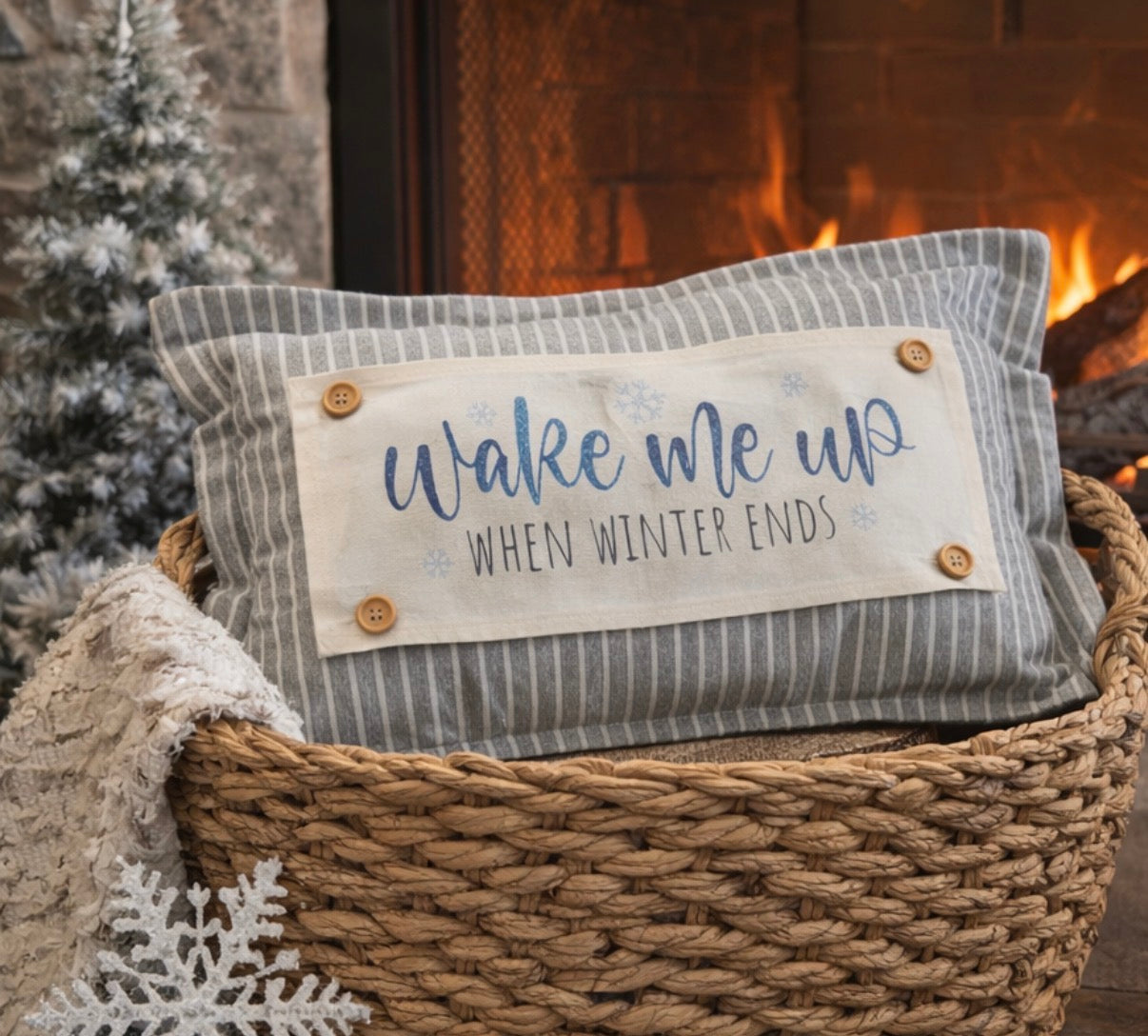 PANEL ONLY: 
RECTANGLE New! Glitter Seasonal Panel: Winter Blue Ice Sparkle Twinkle Bling Glitz Confetti Christmas; WAKE ME UP WHEN WINTER ENDS