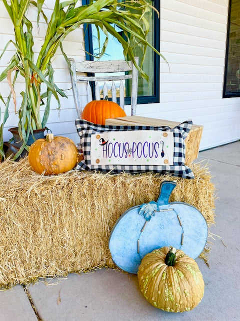 GLITTER PANEL ONLY: RECTANGLE Fall Autumn, witches broom, spiderweb, witches hat; GLITTER HOCUS POCUS