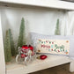 PANEL ONLY RECTANGLE:  Holiday Panel: Winter, Christmas Lights, String of Lights, Farmhouse, Red, Green, Blue ; MERRY & BRIGHT