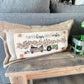 BUNDLE SET!  SAVE! Custom FALL Wedding Gift Bundle:  3 seasons + CHARCOAL/GALVINIZED STRIPES pillow + custom last name panel & TRACTOR / SLEIGH RIDES / CUSTOM LAST NAME PANEL
