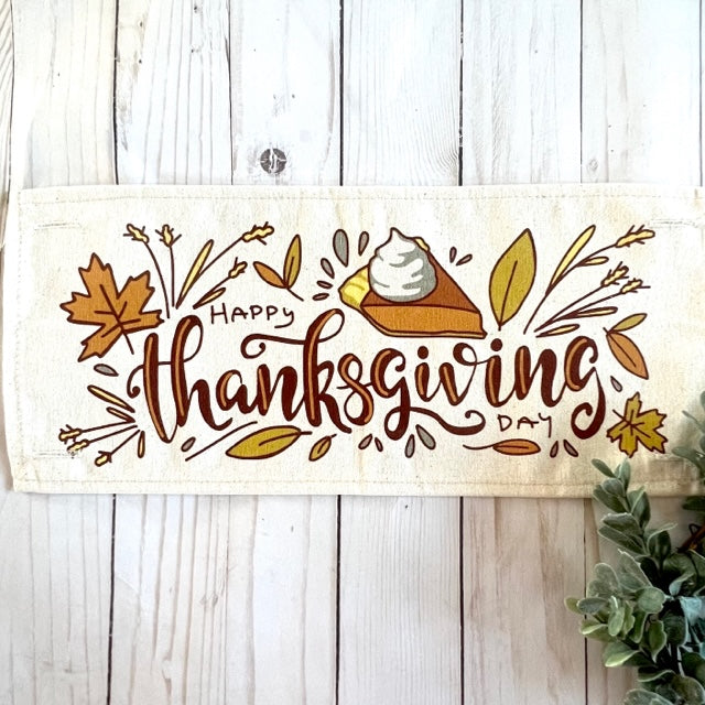 Holiday Panel:  Autumn Fall Leaf Leaves November Thanksgiving Day Dessert Pumpkin Pie