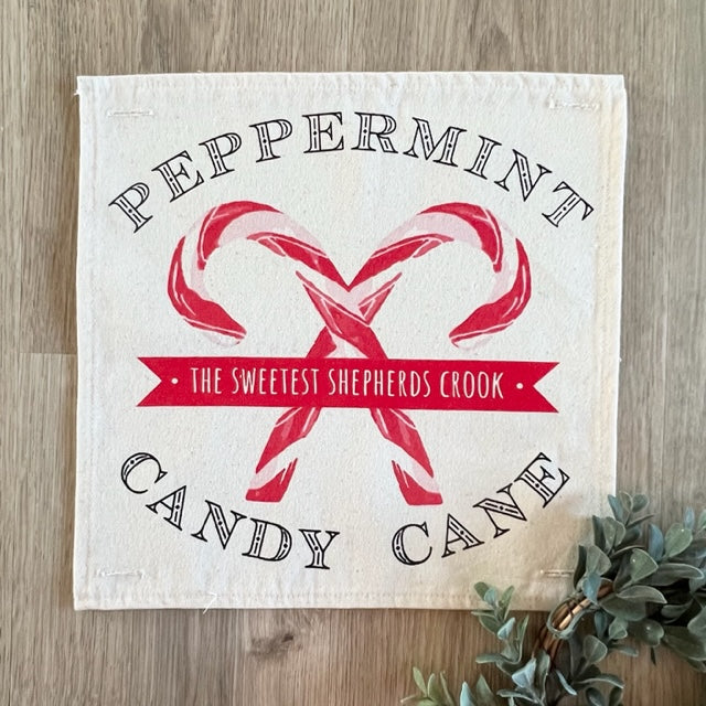 SQUARE Holiday Panel: Christmas Peppermint Shepherds Hook Staff Jesus CANDY CANE