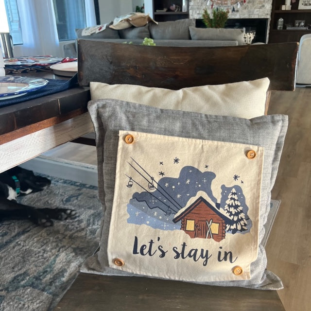 NEW! CUSTOM WINTER WEDDING BUNDLE:  3 seasons + SQUARE CHARCOAL pillow + custom last name panel LODGE, HEARTS, SPRING BOOT, CUSTOM LAST NAME PANEL