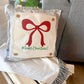 GLITTER PANEL ONLY: SQUARE Winter Bling Sparkle Twinkle Bling Glitz Confetti Green Merry Christmas Bow RED RIBBON