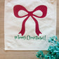 GLITTER PANEL ONLY: SQUARE Winter Bling Sparkle Twinkle Bling Glitz Confetti Green Merry Christmas Bow RED RIBBON