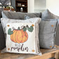 SQUARE BUNDLE SET: TICKING STRIPES PILLOW (comes with foam insert and these 4 panels in back pocket); Winter Spring Summer Fall Autumn: SKI BENCH, HELLO PUMPKIN, LAND THAT I LOVE, SPRING DRIED FLOWERS (Copy)