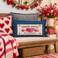 NEW! RECTANGLE WINTER BUNDLE:  3 seasons + BLUE POLKADOT REC. pillow: CHRISTMAS FORREST, SNOWFLAKES, KISSING BOTH